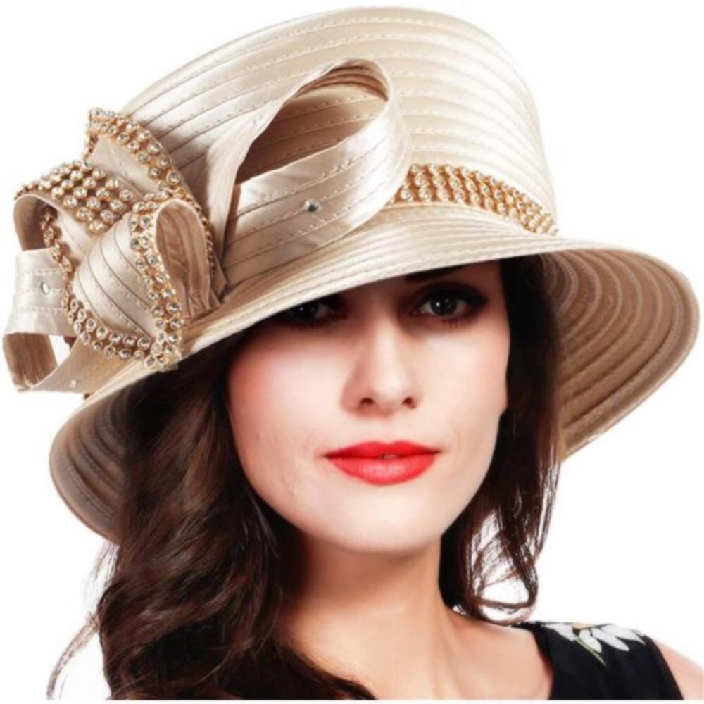HOT Church Kentucky Dress Derby Hats for Women Sd707-navy Blue